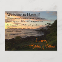 Hawaiian Sunset Wedding Welcome Bag Hinweis