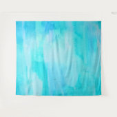 Hawaiian Surf Blue Moon Wasserfarbe Abstrakt Wandteppich (Vorderseite (Horizontal))