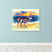 Hawaiian Surf Girls Leinwanddruck (Insitu (Holzboden))