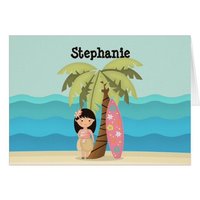 Hawaiian Surfer Girl (Vorderseite (Horizontal))