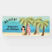 Hawaiian Surfer Girl Banner (Horizontal)