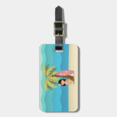 Hawaiian Surfer Girl Gepäckanhänger (Vorderseite vertikal)