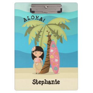 Hawaiian Surfer Girl Klemmbrett