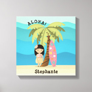 Hawaiian Surfer Girl Leinwanddruck
