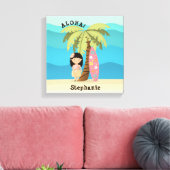 Hawaiian Surfer Girl Leinwanddruck (Insitu (Wohnzimmer))