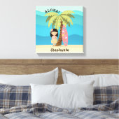 Hawaiian Surfer Girl Leinwanddruck (Insitu (Schlafzimmer))
