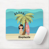 Hawaiian Surfer Girl Mousepad (Mit Mouse)