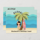 Hawaiian Surfer Girl Postkarte (Vorne/Hinten)