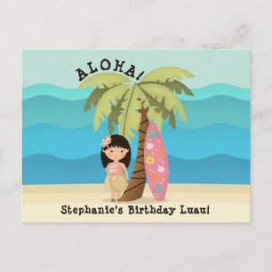 Hawaiian Surfer Girl Postkarte