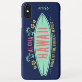 Hawaiian Surfer kundenspezifische Monogramm-Telefo Case-Mate iPhone Hülle (Rückseite)