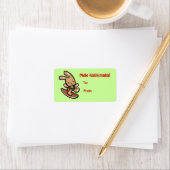 Hawaiian Surfing Bunny Holiday Cartoon Adressaufkleber (Insitu)