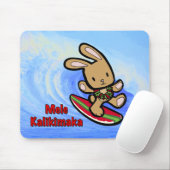 Hawaiian Surfing Bunny Holiday Cartoon Mousepad (Mit Mouse)