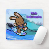 Hawaiian Surfing Bunny Holiday Cartoon Mousepad (Mit Mouse)