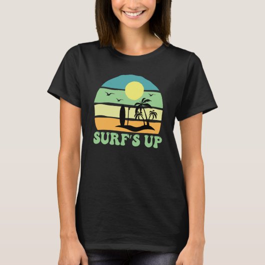 Hawaiian Surfs Up Hawaii Pineapple Tiki T-Shirt (Vorderseite)