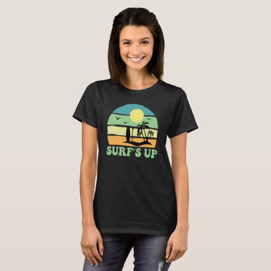 Hawaiian Surfs Up Hawaii Pineapple Tiki T-Shirt (Vorne ganz)