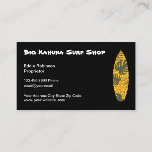 Hawaiian Surfshop Thema Visitenkarte