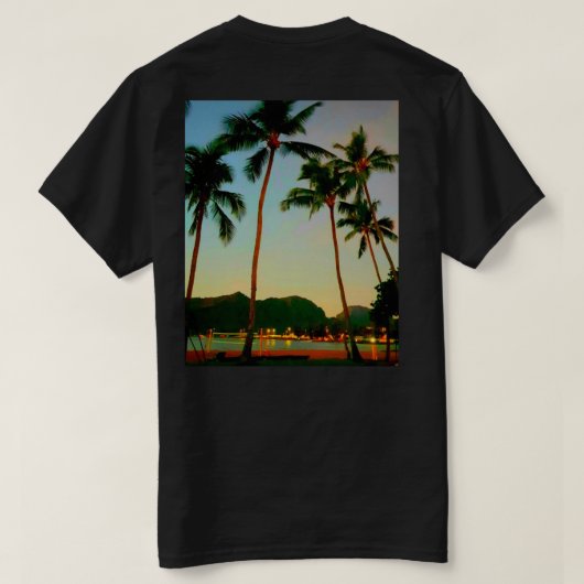 Hawaiian T Shirt Sunset and Palms 2 Side Graphics (Design Rückseite)