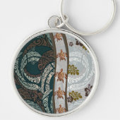 Hawaiian Tapa Fusion mit Honu und Monstera Schlüsselanhänger (Vorne)