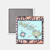 Hawaiian Tapa Magnet (Vorderseite/Rückseite)