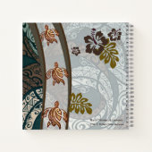 Hawaiian Tapa mit Hibiskus- und Honu-Notebook Notizblock (Rückseite)