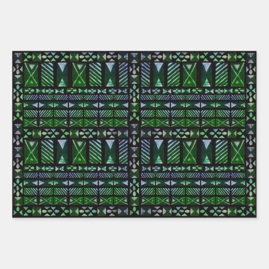 Hawaiian Tapa Pattern Geschenkpapier Set (Vorderseite)