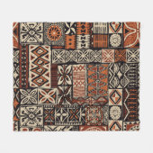 Hawaiian Tapa: Stammes-Patchwork Fleecedecke (Vorderseite (Horizontal))