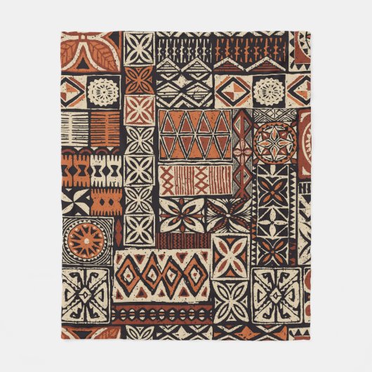 Hawaiian Tapa: Stammes-Patchwork Fleecedecke (Vorderseite)