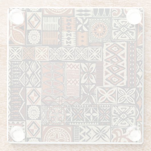 Hawaiian Tapa: Stammes-Patchwork Glasuntersetzer (Rückseite)
