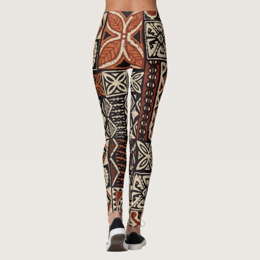 Hawaiian Tapa: Stammes-Patchwork Leggings (Rückseite)