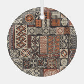 Hawaiian Tapa: Stammes-Patchwork Ornament Aus Glas (Vorderseite)