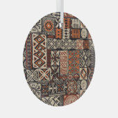 Hawaiian Tapa: Stammes-Patchwork Ornament Aus Glas (Vorderseite Rechts)