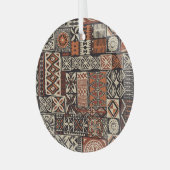 Hawaiian Tapa: Stammes-Patchwork Ornament Aus Glas (Vorderseite links)