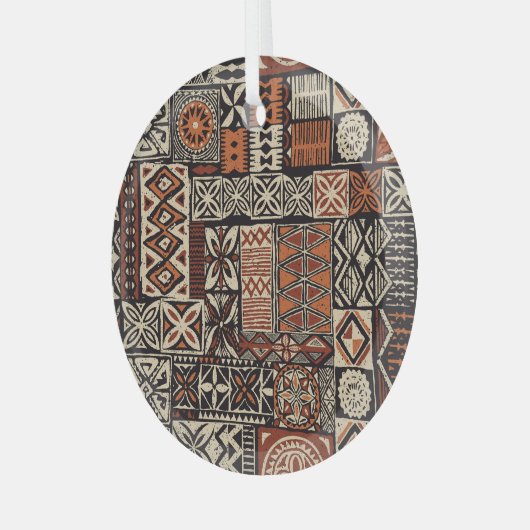 Hawaiian Tapa: Stammes-Patchwork Ornament Aus Glas (Vorderseite links)