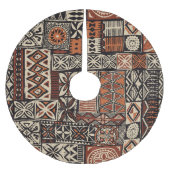 Hawaiian Tapa: Stammes-Patchwork Polyester Weihnachtsbaumdecke (Vorderseite)