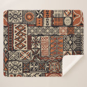 Hawaiian Tapa: Stammes-Patchwork Sherpadecke (Vorderseite (Horizontal))