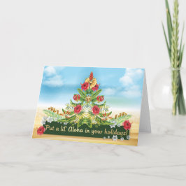 Hawaiian Theme Holiday Card Feiertagskarte