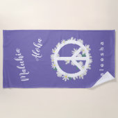 Hawaiian Theme Peace Liebe Blumenfrieden Strandtuch (Vorderseite)