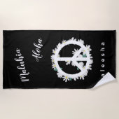 Hawaiian Theme Peace Liebe Floral Peace Sign Strandtuch (Vorderseite)