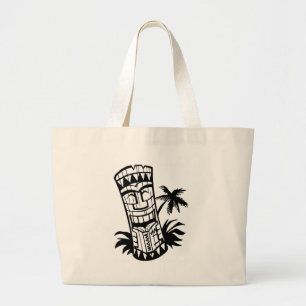 HAWAIIAN TIKI BAR ART LARGE TOTE BAG JUMBO STOFFBEUTEL