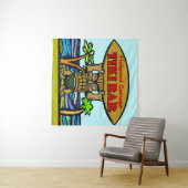 Hawaiian Tiki Bar, Text hinzufügen, Tapestry Wandteppich (Beispiel (Horizontal))