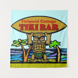 Hawaiian Tiki Bar, Text hinzufügen, Tapestry Wandteppich
