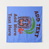 Hawaiian Tiki Bar, Text hinzufügen, Tapestry Wandteppich (Vorderseite (Horizontal))