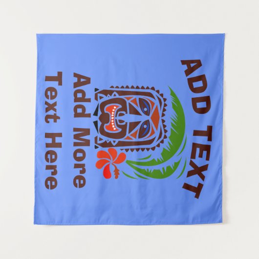 Hawaiian Tiki Bar, Text hinzufügen, Tapestry Wandteppich (Vorderseite (Horizontal))