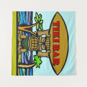 Hawaiian Tiki Bar, Text hinzufügen Wandteppich (Vorderseite (Horizontal))