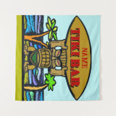 Hawaiian Tiki Bar, Text hinzufügen Wandteppich (Vorderseite (Horizontal))