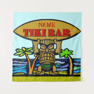 Hawaiian Tiki Bar, Text hinzufügen Wandteppich
