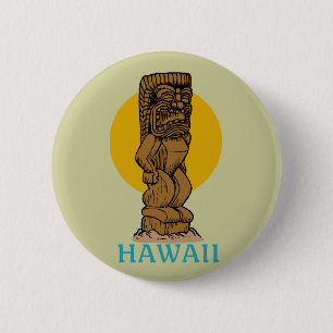 Hawaiian Tiki Button