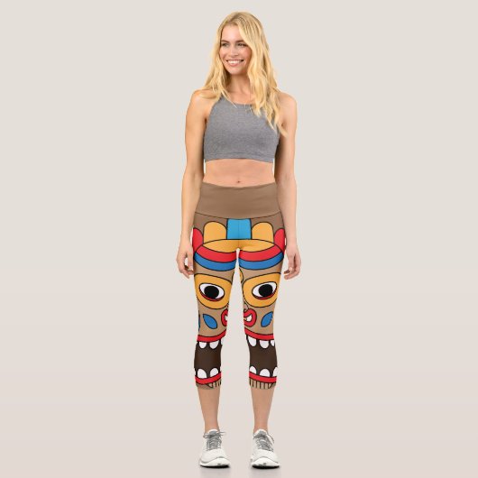 Hawaiian Tiki Capri Leggings (Vorderseite)