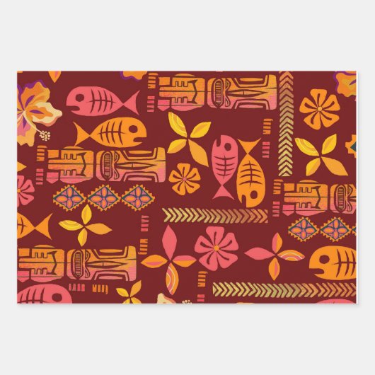 Hawaiian Tiki Geschenkpapier Set (Vorderseite 2)