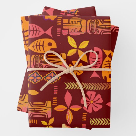 Hawaiian Tiki Geschenkpapier Set (Beispiel)